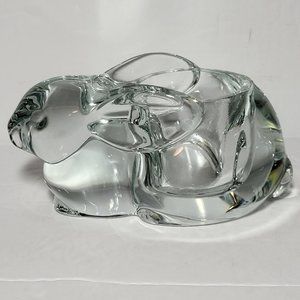 VTG Heavy Glass Bunny Rabbit Votive Tealight Candle Holder